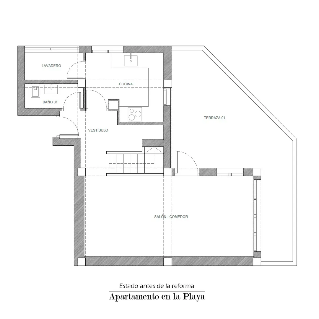 Plano del estado actual de una vivienda, punto de partida de un informe técnico